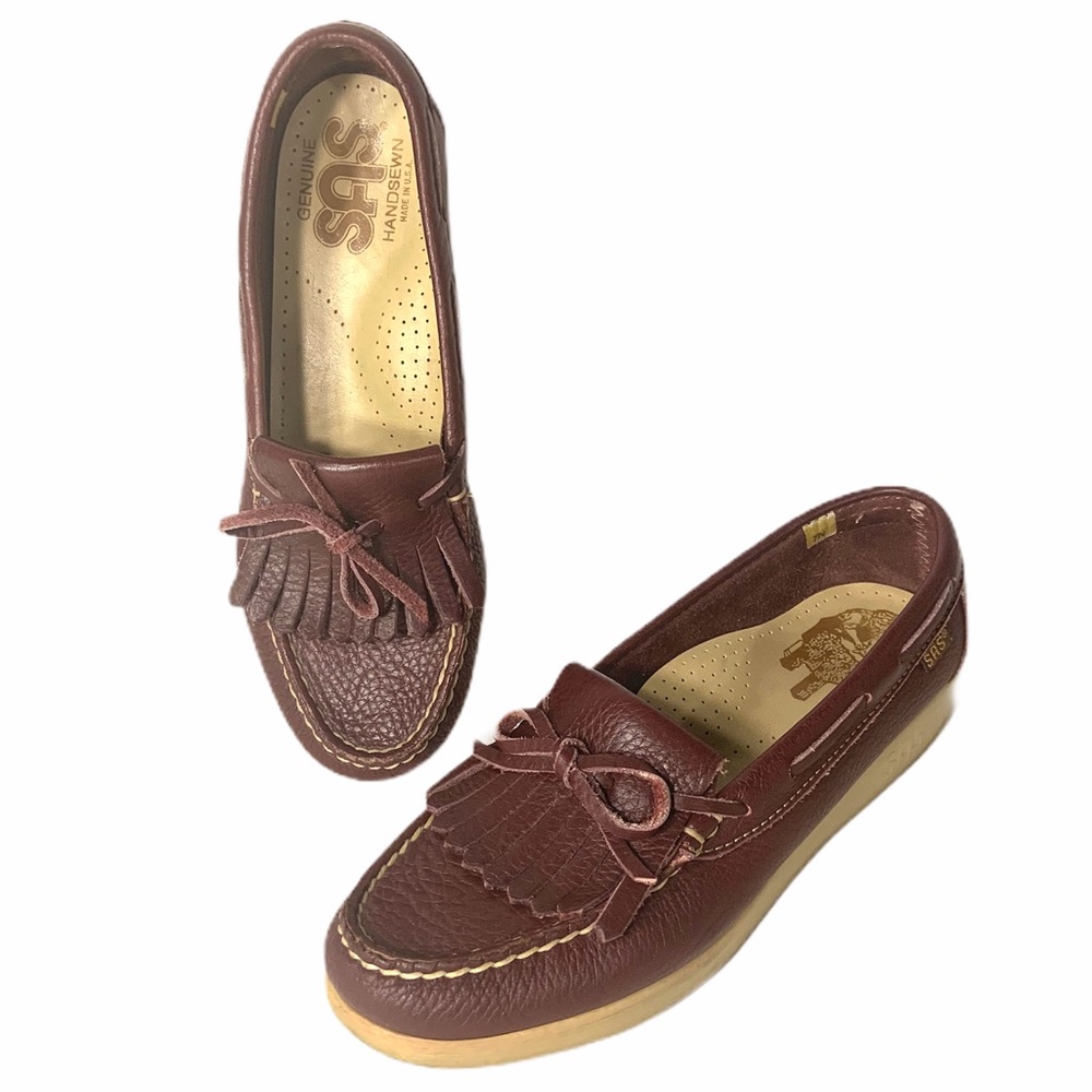 **SOLD** SAS Burgundy Leather Comfort Loafers Sz 7 Narrow